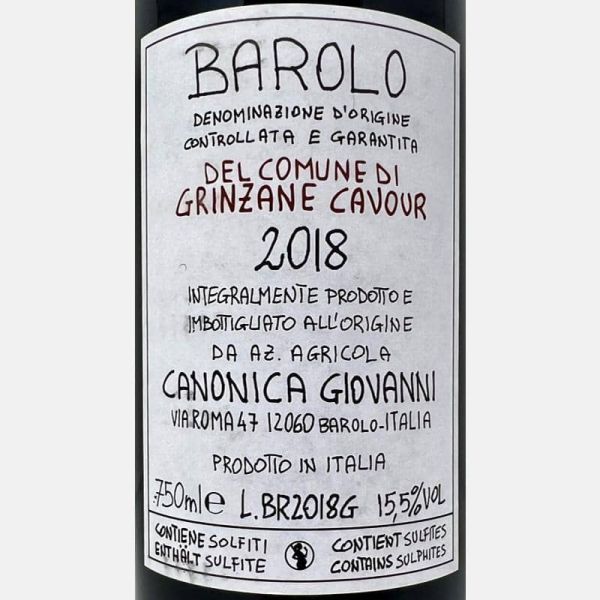 Barolo del Comune di Grinzane Cavour DOCG 2018 - Giovanni Canonica