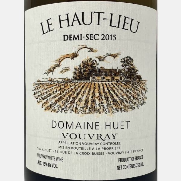 Vouvray Le Haut-Lieu Demi-Sec AOC 2015 Bio - Domaine Huet