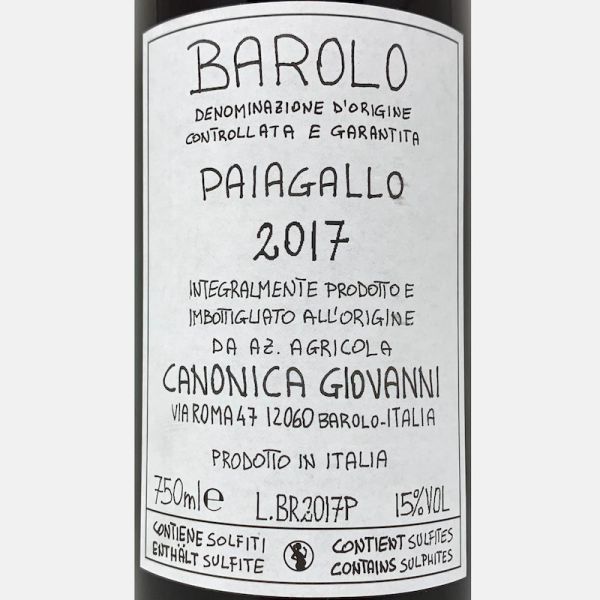 Barolo Paiagallo DOCG 2017 - Giovanni Canonica