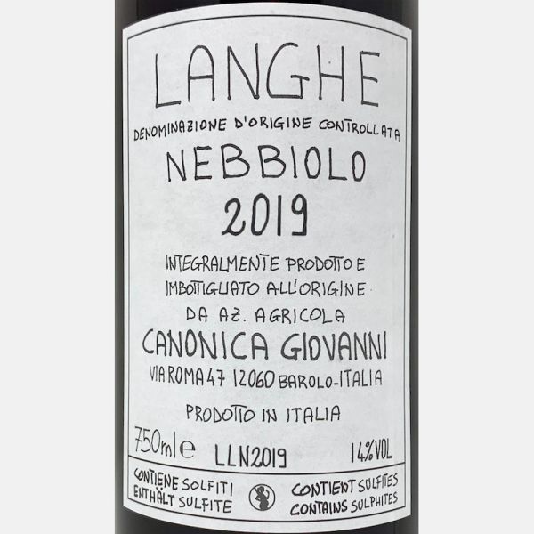 Langhe Nebbiolo DOC 2019 - Giovanni Canonica