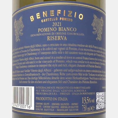 Pomino Bianco Riserva Benefizio DOC 2021 - Castello di Pomino, Frescobaldi