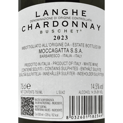 Chardonnay Buschet Langhe DOC 2023 - Moccagatta